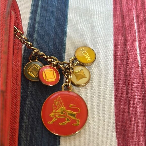 MCM orange Leather Wallet with Gold Hardware EUC - Picture 3 of 16